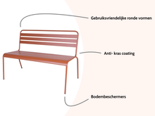 Load image into Gallery viewer, MaximaVida metal garden bench Max rust brown 120 cm
