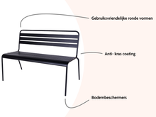 Load image into Gallery viewer, MaximaVida metal garden bench Max Black 120 cm
