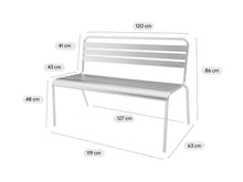 Load image into Gallery viewer, MaximaVida metal garden bench Max 120 cm ivory
