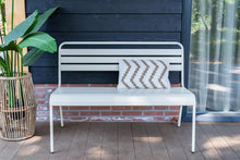 Load image into Gallery viewer, MaximaVida metal garden bench Max 120 cm ivory
