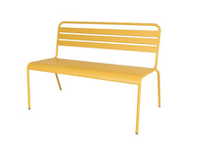 Load image into Gallery viewer, MaximaVida metal garden bench Yellow Ocher- 120 cm
