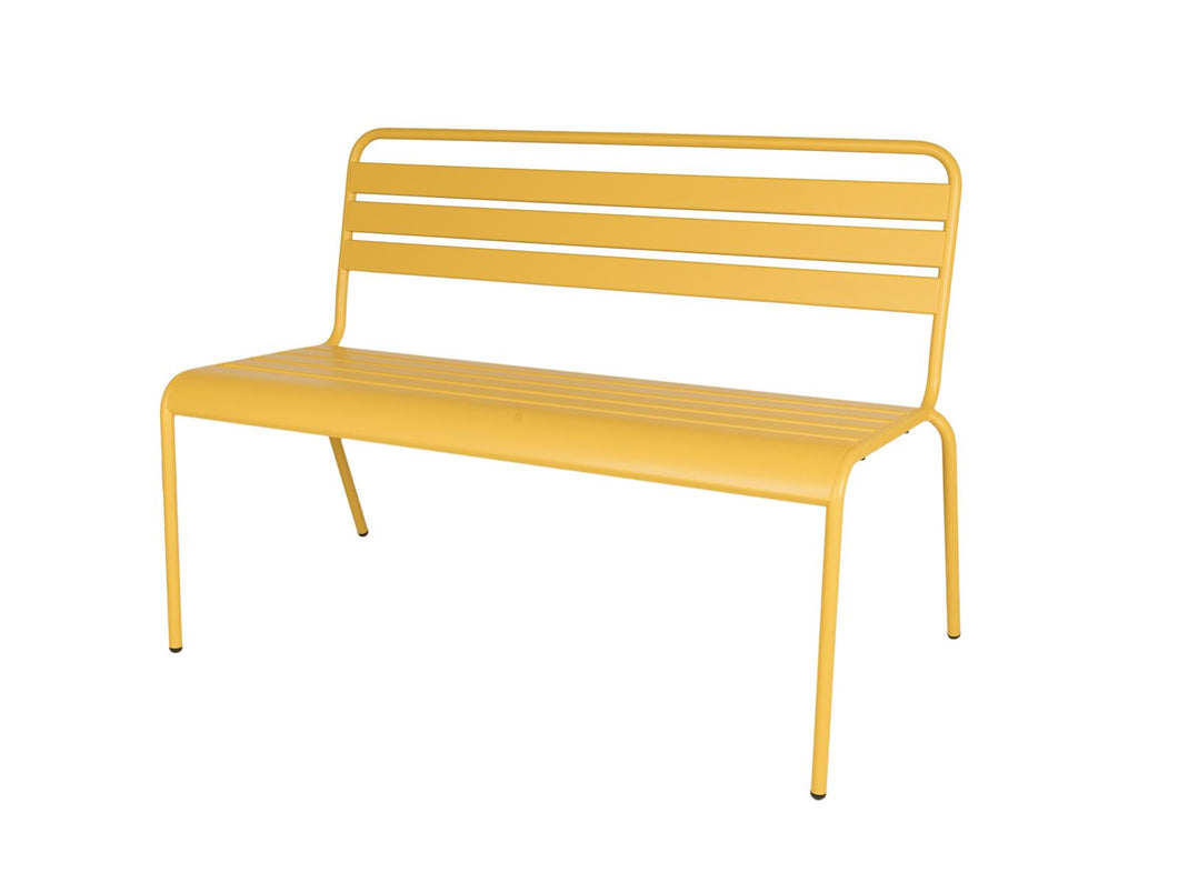 MaximaVida metal garden bench Yellow Ocher- 120 cm