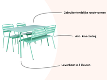 Load image into Gallery viewer, MaximaVida metal garden set Max cactus 150 cm - 1 table with 2 chairs and 1 bench
