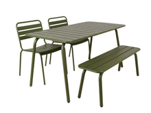 Load image into Gallery viewer, MaximaVida metal garden set Max 150 cm olive green - 4-piece
