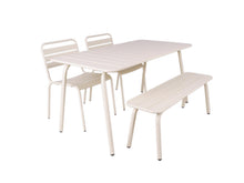 Afbeelding in Gallery-weergave laden, MaximaVida metalen tuinset Max 150 cm ivoor - 4-delig bank zonder rugleuning
