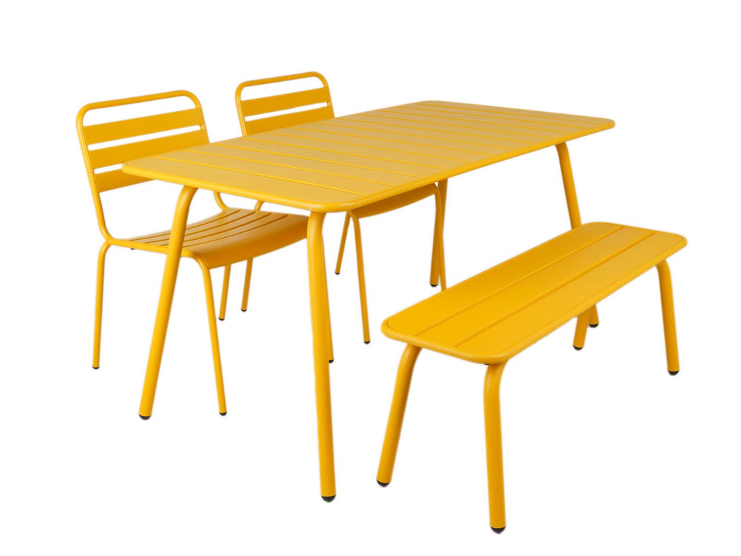 MaximaVida metal garden set Max 150 cm yellow ochre - 4-piece