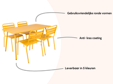 Load image into Gallery viewer, MaximaVida metal garden set Max yellow ochre 150 cm
