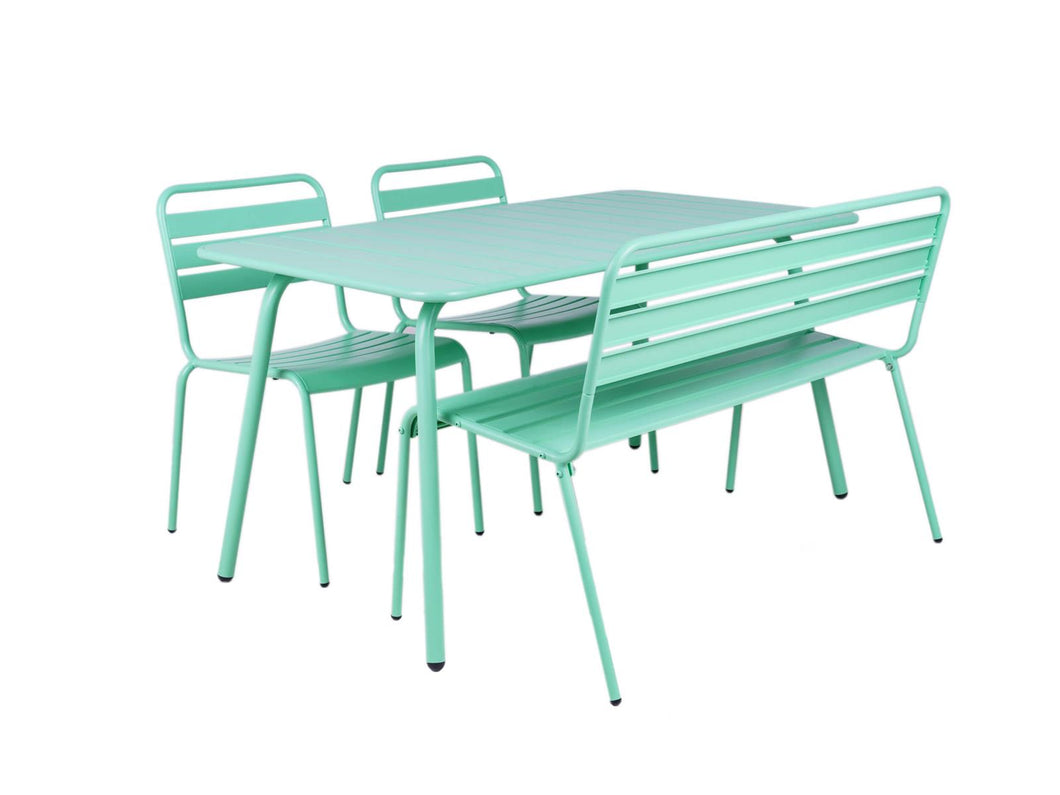 MaximaVida metal garden set Max cactus 150 cm - 1 table with 2 chairs and 1 bench