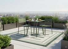 Afbeelding in Gallery-weergave laden, MaximaVida metalen vierkante tuintafel Max 80 x 80 cm olijfgroen
