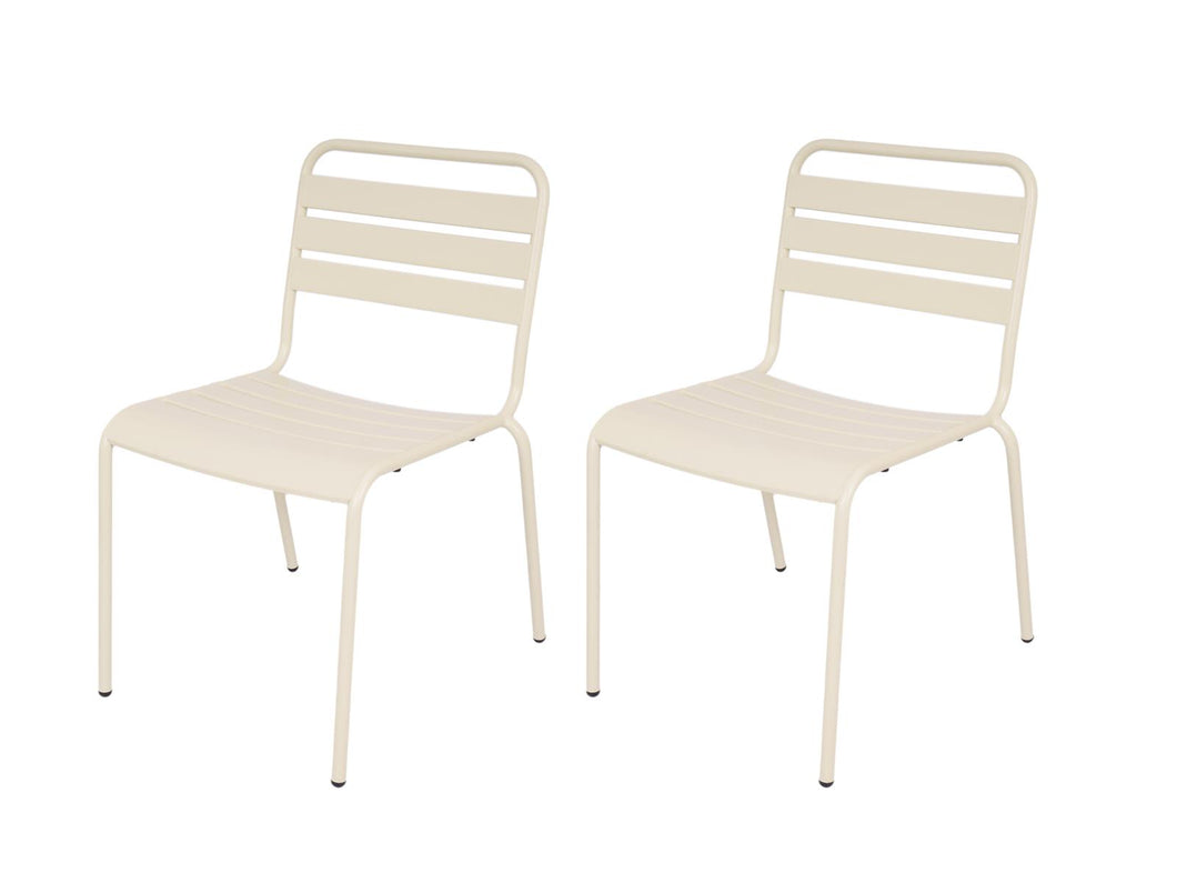 MaximaVida metal garden chair Max XXL ivory – 2 pieces
