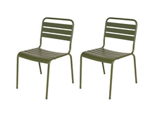 Load image into Gallery viewer, MaximaVida metal garden set Max olive green 150 cm - 1 table with 2 chairs and 1 bench
