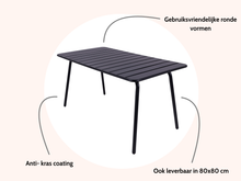 Load image into Gallery viewer, MaximaVida metal garden table Max 150 cm x 80 cm black
