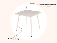 Load image into Gallery viewer, MaximaVida metal square garden table Max 80 x 80 cm ivory
