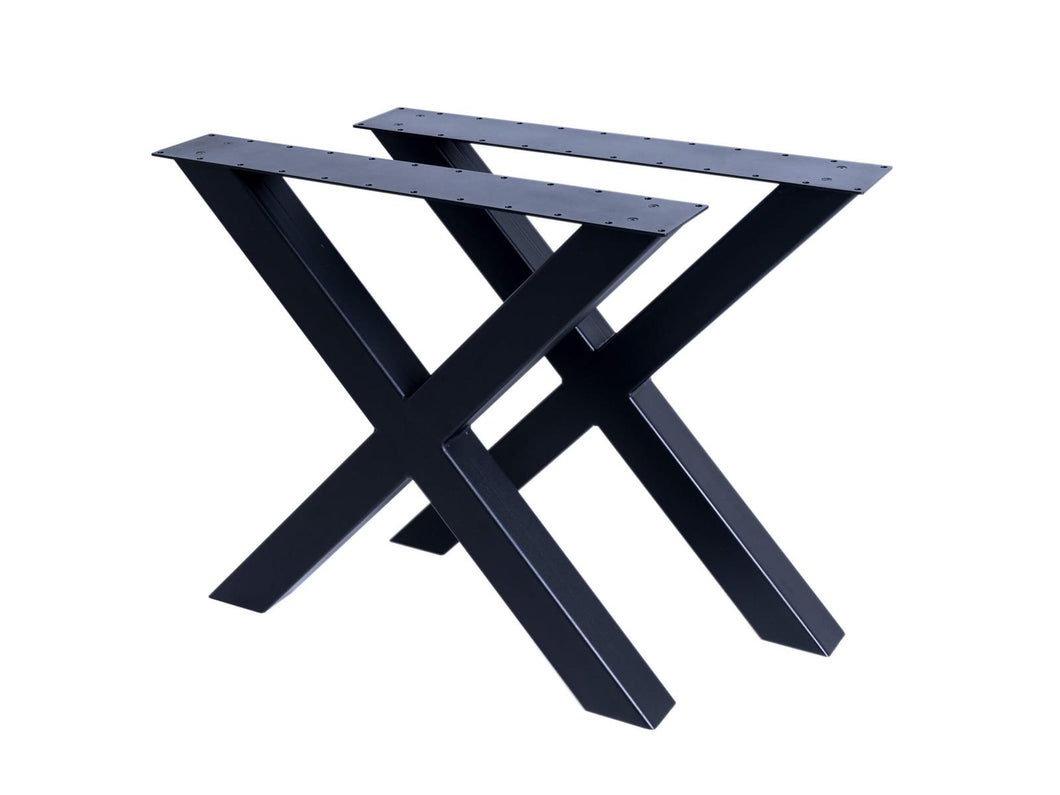 MaximaVida metal X- frame table legs New York black coated – per 2 pieces