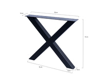 Load image into Gallery viewer, MaximaVida metal X- frame table legs New York black coated – per 2 pieces
