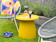 Load image into Gallery viewer, MaximaVida plastic side table Mila round 50 cm ochre yellow
