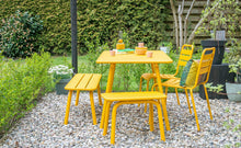 Load image into Gallery viewer, MaximaVida metal garden set Max 150 cm yellow ochre - 4-piece
