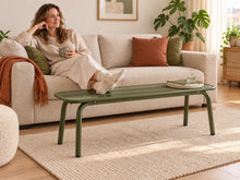 Load image into Gallery viewer, MaximaVida metal garden bench Max 120 cm olive green - without backrest
