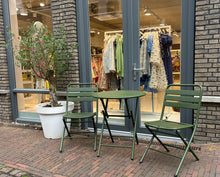 Afbeelding in Gallery-weergave laden, MaximaVida inklapbare metalen ronde tuintafel Max 70 cm olijfgroen
