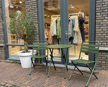 Lade das Bild in den Galerie-Viewer, MaximaVida klappbarer runder Metall-Gartentisch Max 70 cm olivgrün
