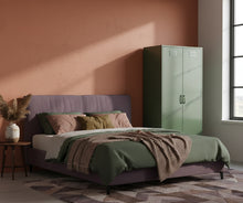 Load image into Gallery viewer, MaximaVida locker metal wardrobe Finn 90 x 50 x 185 cm olive green – 8 shelves
