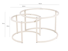 Lade das Bild in den Galerie-Viewer, MaximaVida Metall Couchtisch-Gestell-Set Farbe Elfenbeinweiß - 73,5 und 55,5 cm
