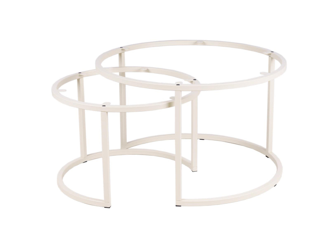 MaximaVida Metall Couchtisch-Gestell-Set Farbe Elfenbeinweiß - 73,5 und 55,5 cm