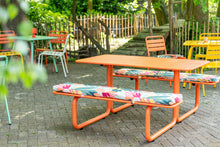 Load image into Gallery viewer, MaximaVida metal picnic table Max orange - 150 cm
