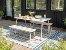 Load image into Gallery viewer, MaximaVida metal picnic set Max 150 cm ivory 3-pieces
