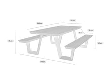 Afbeelding in Gallery-weergave laden, MaximaVida aluminium picknicktafel Bermuda 200 cm ivoor
