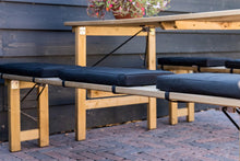 Load image into Gallery viewer, MaximaVida picnic table set of cushions Havana black 55 x 27,5 x 5 cm - water repellent - 6 pieces
