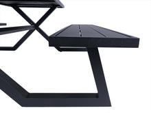 Load image into Gallery viewer, MaximaVida luxurious aluminium picnic table Dex 200 cm black with exclusive frame
