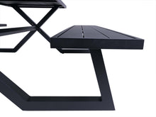Afbeelding in Gallery-weergave laden, MaximaVida luxe aluminium picknicktafel Dex 200 cm zwart met exclusieve omlijsting
