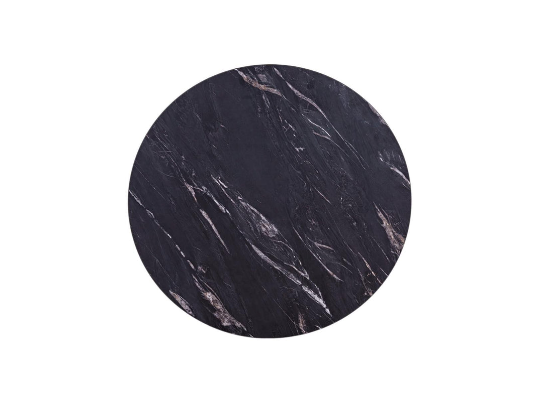 MaximaVida round table top Firenze 45 cm - black HPL marble look
