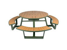 Load image into Gallery viewer, MaximaVida round aluminium picnic table Bermuda Ø 250 cm olive green
