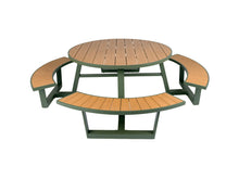 Afbeelding in Gallery-weergave laden, MaximaVida ronde aluminium picknicktafel Bermuda Ø 250 cm olijfgroen
