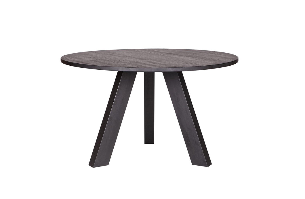 OUTLET MaximaVida ronde eikenhouten eettafel Minsk 130 cm- zwart FSC eikenhout