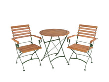 Afbeelding in Gallery-weergave laden, MaximaVida inklapbare ronde acacia bistroset Toscana 70 cm olijfgroen - stoelen met armleuning
