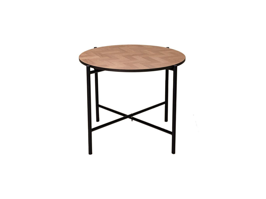 MaximaVida cross-frame coffee table Copenhagen 49 cm - herringbone look