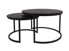 Afbeelding in Gallery-weergave laden, MaximaVida ronde salontafel set Chicago XL zwart 75 cm - pinewood fineer
