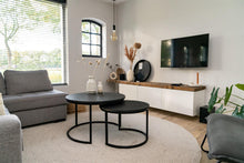 Load image into Gallery viewer, MaximaVida round set of table tops Chicago 58 cm and 75 cm black – A grade pinewood
