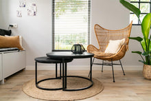 Afbeelding in Gallery-weergave laden, MaximaVida ronde salontafel set Chicago XL zwart 75 cm - pinewood fineer
