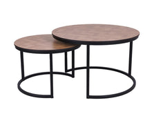 Load image into Gallery viewer, MaximaVida round coffee table set Copenhagen XL 75 and 58 cm -  HPL herringbone look
