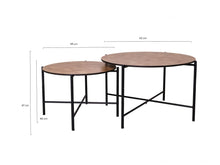 Load image into Gallery viewer, MaximaVida cross-frame coffee table set Copenhagen 62 and 49 cm - HPL herringbone look

