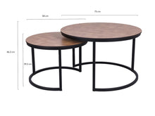 Load image into Gallery viewer, MaximaVida round coffee table set Copenhagen XL 75 and 58 cm -  HPL herringbone look
