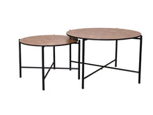 Load image into Gallery viewer, MaximaVida round set of table tops Copenhagen 58 and 45 cm - HPL herringbone look
