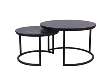 Afbeelding in Gallery-weergave laden, MaximaVida ronde salontafel set Firenze 58 en 45 cm - zwart HPL marmer look
