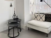 Load image into Gallery viewer, MaximaVida cross-leg coffee table set Firenze 58 and 45 cm - black HPL marble look
