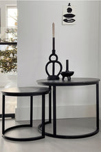 Load image into Gallery viewer, MaximaVida cross-leg coffee table set Firenze 58 and 45 cm - black HPL marble look
