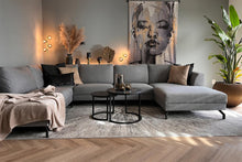 Load image into Gallery viewer, MaximaVida cross-leg coffee table set Firenze 58 and 45 cm - black HPL marble look
